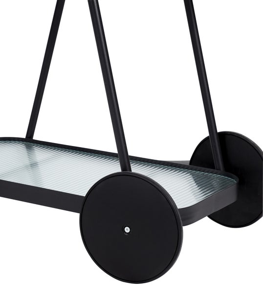 Steam Servierwagen, schwarz und klare Streifen. 73 X 70 X 43 cm