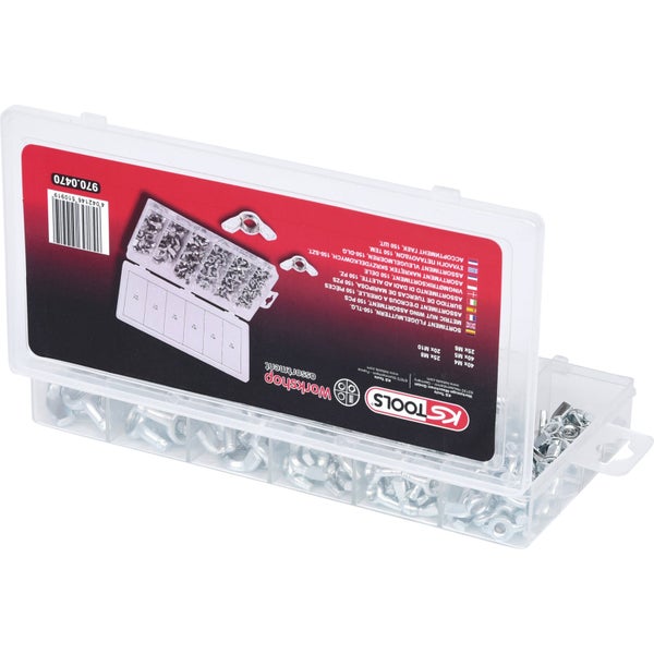 KS Tools Flügelmutter Sortiment, 150-teilig, im Sortimentskasten
