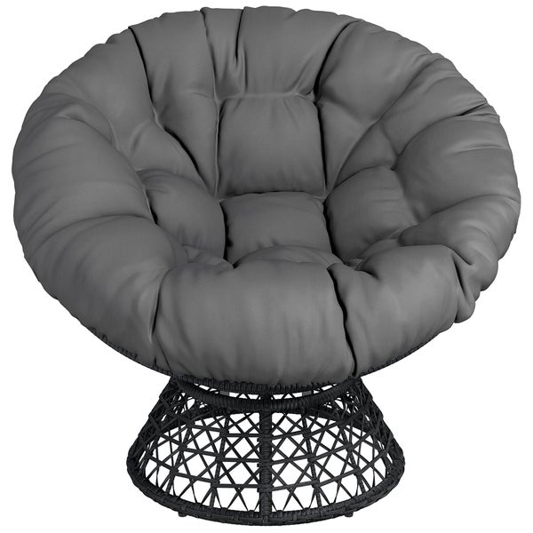 Yaheetech Papasansessel 360° Drehbar , Schwarz / Grau