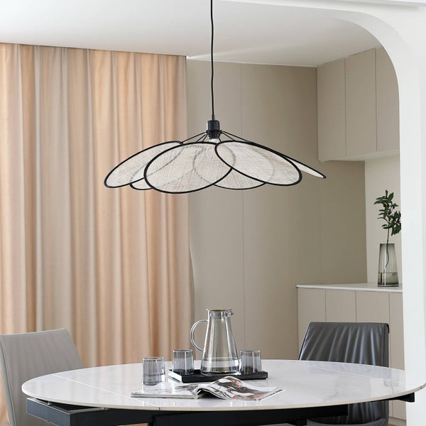 Lindby Pendelleuchte Astraia (Landhaus, Vintage Rustikal) aus Textil (1 flammig E27) - Deckenlampe Esstischlampe Hängelampe Hängeleuchte Wohnzimmerleuchte