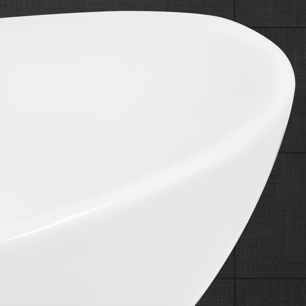 ECD Germany Waschbecken Waschtisch ca. 410 x 330 x 142 mm aus Keramik Weiß Aufsatzbecken Aufsatzwaschbecken Handwaschbecken Aufsatzwaschtisch Spülbecken Becken Wasserfall Waschschale Waschschüssel