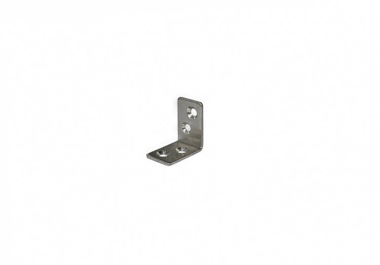 Winkelverbinder aus Metall mit vier Senkbohrungen zur stabilen Verbindung von Bauteilen.