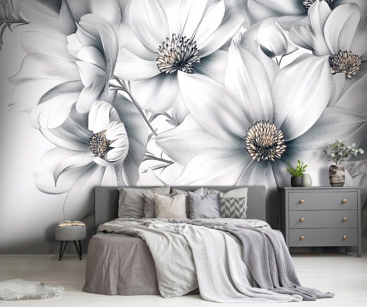 Fototapete 3D Effekt Blumen Wohnzimmer Vlies Tapete 300x210 cm