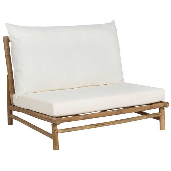 Bambussessel mit Sitzkissen und Rückenkissen