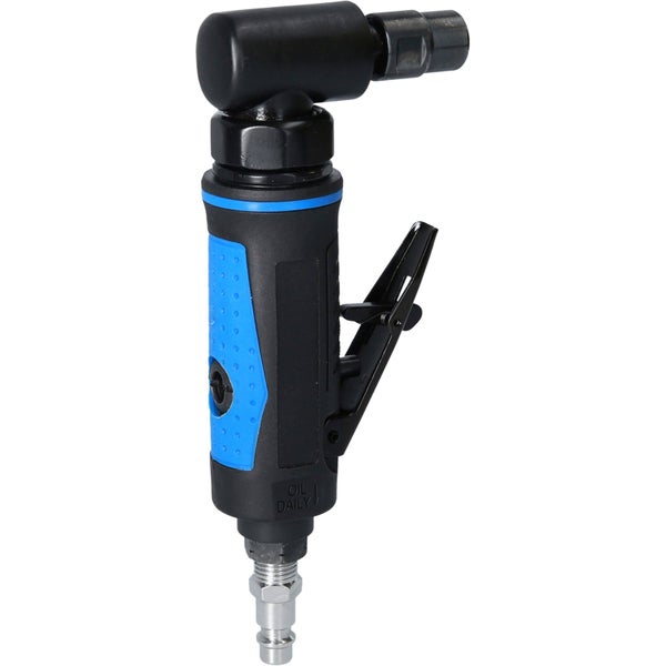 Druckluft-Winkelpoliermaschine mit Ölflasche und Schraubenschlüsseln