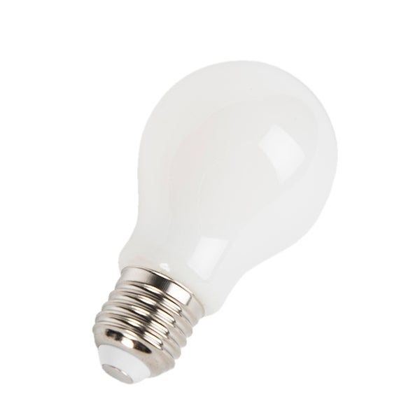 Matte LED-Lampe in Birnenform mit E27-Sockel.