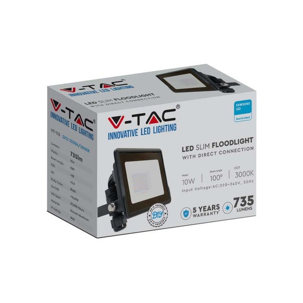 V-TAC LED Slim Strahler mit Direktanschluss in Produktverpackung