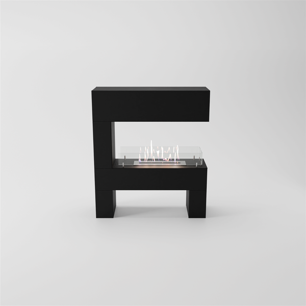 GLOW FIRE Ethanol Kamin 'Rogaland' | Ethanolofen in schwarz mit 3 Std. Brenndauer und 3 KW Heizleistung | BxHxT: 110x100x34 cm