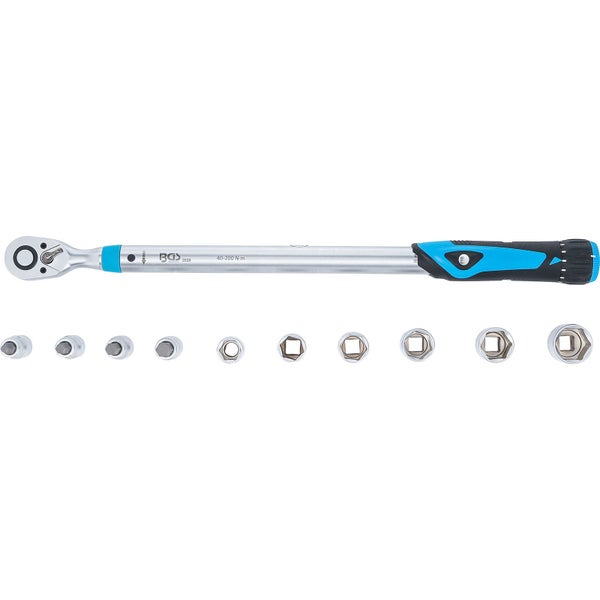BGS Drehmomentschlüssel-Satz Abtrieb Innenvierkant 12,5 mm (1/2) 40 - 200 Nm 11tlg. - 2865