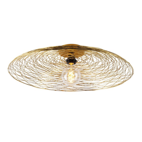 Lindby Deckenlampe Thorian (Design, Modern) in Gold / Messing aus Metall (1 flammig E27) - Deckenleuchte Lampe Wohnzimmerleuchte