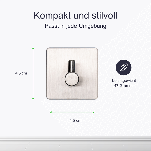 EAVY Handtuchhaken Edelstahl Silber Selbstklebend 4er pack