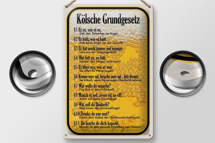 Blechschild Spruch 20x30cm Kölsche Grundgesetz Et es wie et