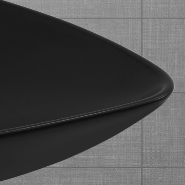 ML-Design Waschbecken aus Keramik in Schwarz matt 69x46x13 cm Dreieckig, Moderne Aufsatzwaschbecken, Design Waschtisch Aufsatz-Waschschale Waschplatz Handwaschbecken, für das Badezimmer und Gäste-WC