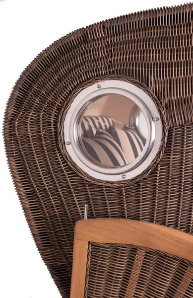Strandkorb Rantum Teak PE grey Dessin 581