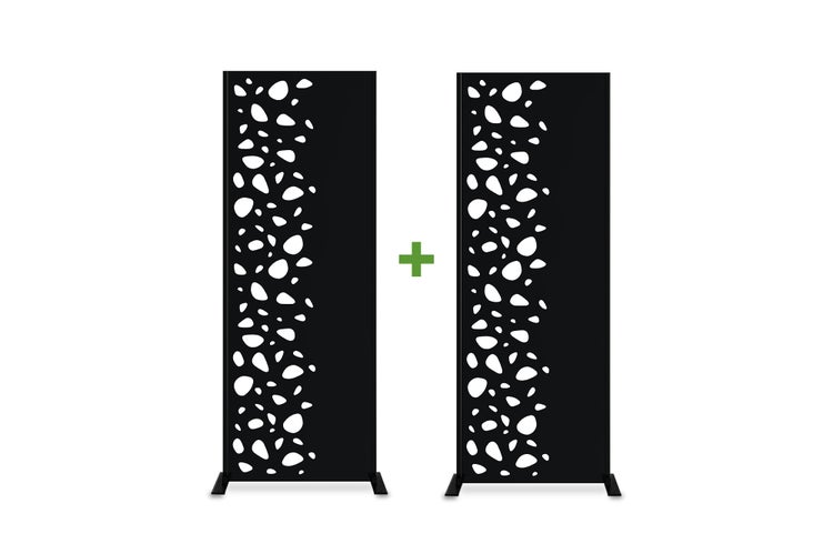 Set mit 2 dekorativen Paneelen SUNNY Schwarz H.160 cm, linke Seite mit Mustern