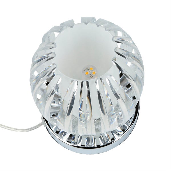 Tischleuchte mit Glasschirm und LED-Lampe