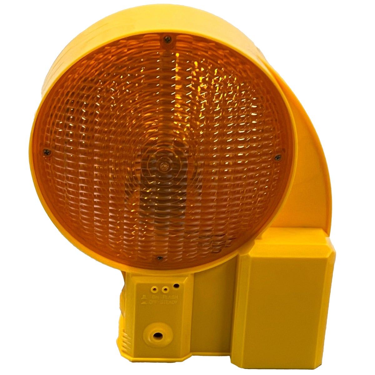 UVWARN Bakenleuchte gelbe LED + 1 Batterie 6 Volt 200mm Linse L6 DIN EN12352 einseitig / gelbes Gehäuse