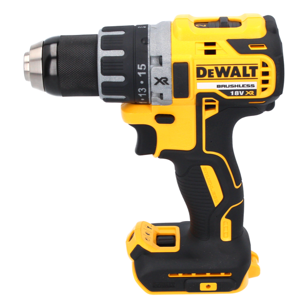 DeWalt Akku-Bohrschrauber 18 Volt XR Brushless mit Schnellspannbohrfutter und ergonomischem Griff.