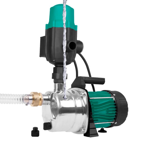 VONROC Gartenpumpe selbstansaugend - Automatische Wasserpumpe 1000W, 3500l/h, 4,4bar - Hydrophorpumpe mit Druckschalter – Trockenlaufschutzmit - Zur Bewässerung des Gartens/Rasens