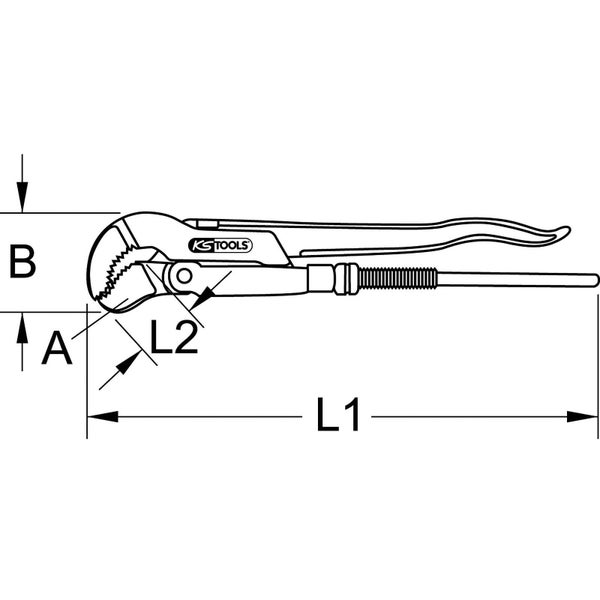 KS TOOLS 45° gewinkelte Eckrohrzange 3 - 113.3000