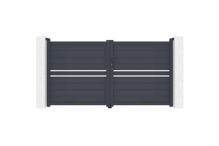 Flügeltor 3m CIMONE H.160 graues Aluminium