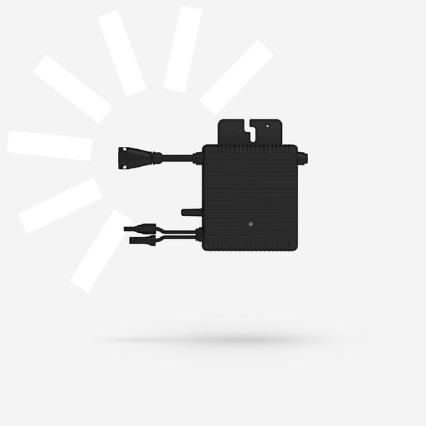 Mikrowechselrichter für Photovoltaikanlagen mit verschiedenen Kabelanschlüssen.