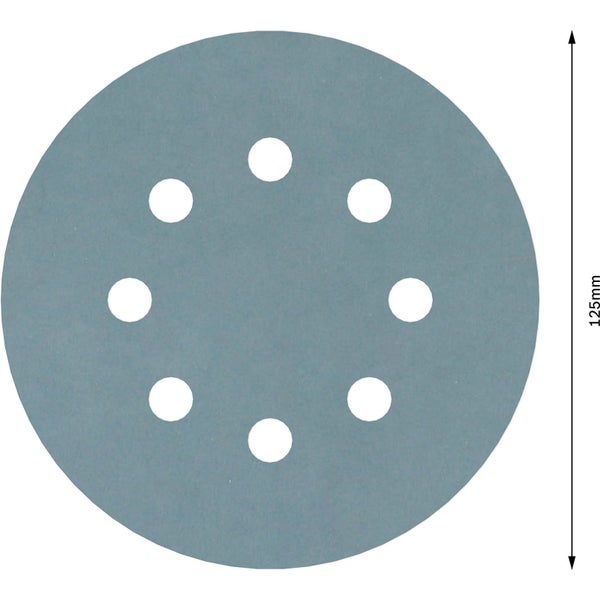Schleifpapier, 125 Millimeter Durchmesser mit Löchern
