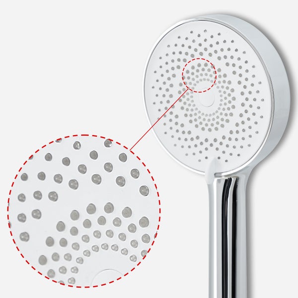 Handbrause mit Brauseschlauch Set, EuroFlux Chromweiß