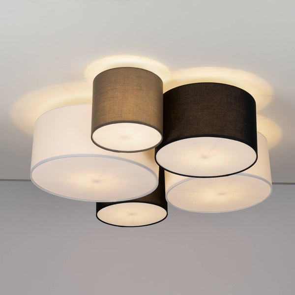 Lindby Deckenlampe Lettie (Skandinavisch) aus Textil (5 flammig, E27) - Deckenleuchte Lampe Wohnzimmerleuchte