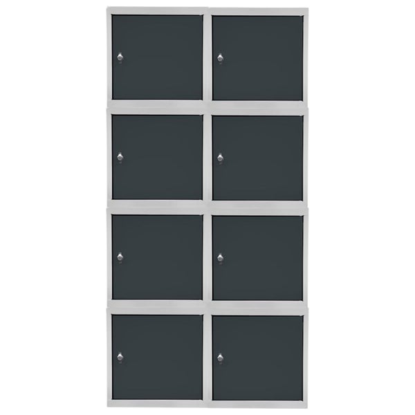 PROREGAL Mega Deal | 8x Schließfachwürfel Blocky mit Drehriegelschloss für Vorhängeschloss | HxBxT 40x40x40cm | Lichtgrau/Anthrazitgrau | Tresor