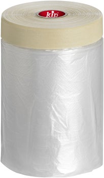 Abdeckfolie mit Klebeband auf Rolle von Kip zum Schutz von Oberflächen bei Malerarbeiten.