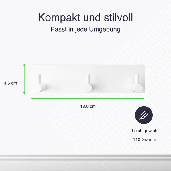 EAVY Hakenleiste Edelstahl Weiß Selbstklebend