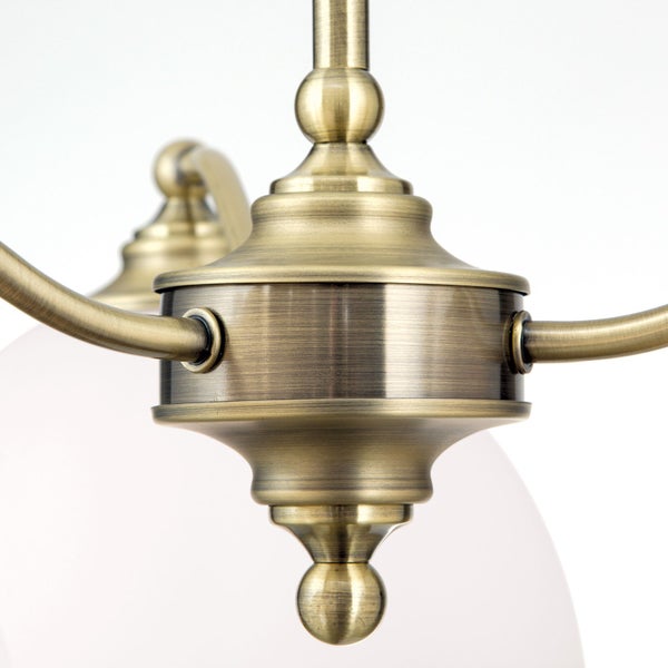 Hängeleuchte Old Style 3-flammig antik Milchglas