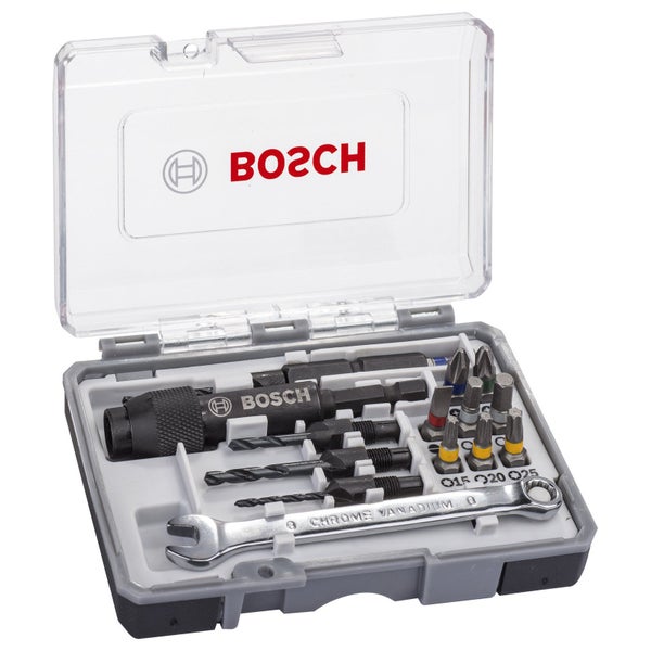 Verkaufsaufsteller mit mehreren Bosch Drill and Drive Sets