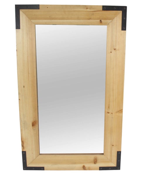 FRANK FLECHTWAREN | Spiegel Wood, HOLZ, METALL, GLAS, 50 x 3 x 70 cm
