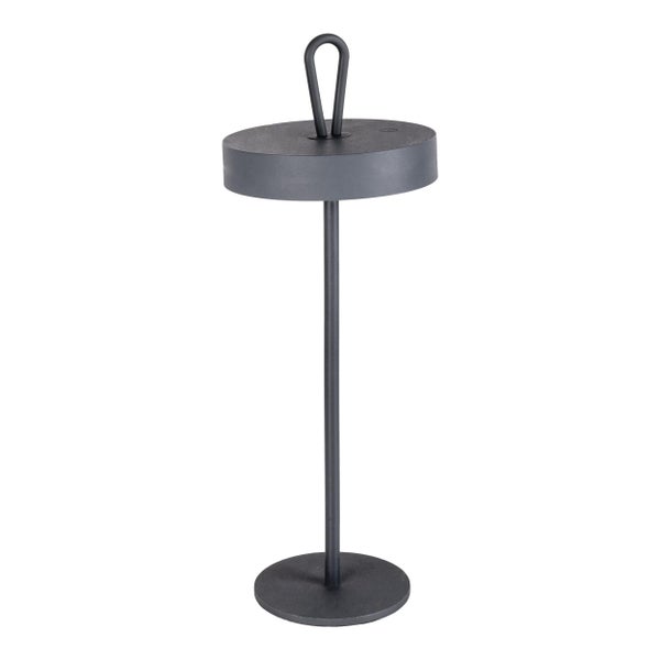 LED-Akku-Tischleuchte magnetisch ELLA für Außen und Innen, aus Metall und Kunststoff in Grau , 35 cm hoch