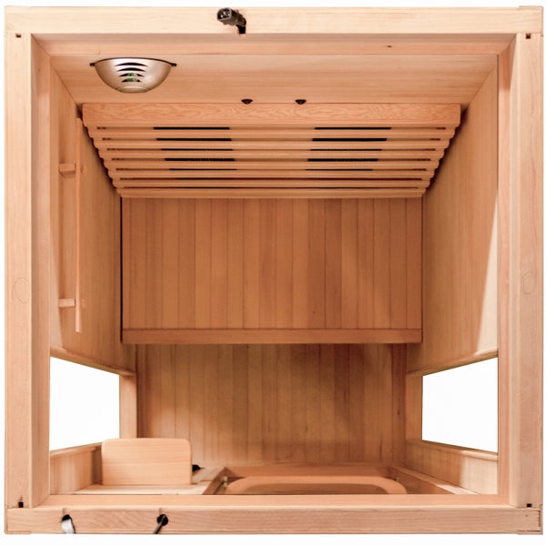Dewello® Infrarotkabine Infrarotsauna CALGARY 90cm x 90cm inkl. 4 Vollspektrumstrahler, Farblichtherapie, LED