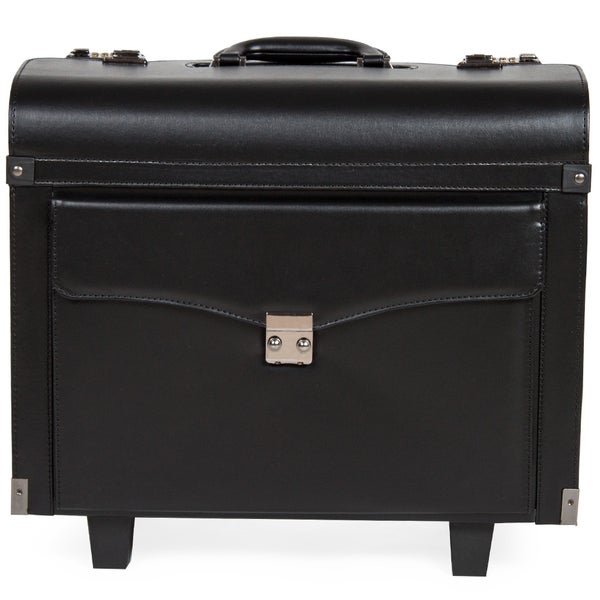Pilotenkoffer tectake  aus Kunstleder mit abgerundeten Metallecken 46 x 24 x 43 - 100 cm