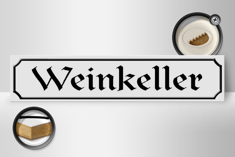 Holzschild 46x10cm Weinkeller Wein Küche Bar Dekoration