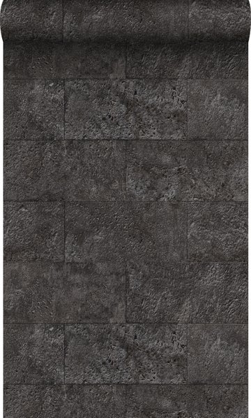 Origin Wallcoverings Tapete Stein-Optik Schwarz - 53 cm x 10.05 m - 347583