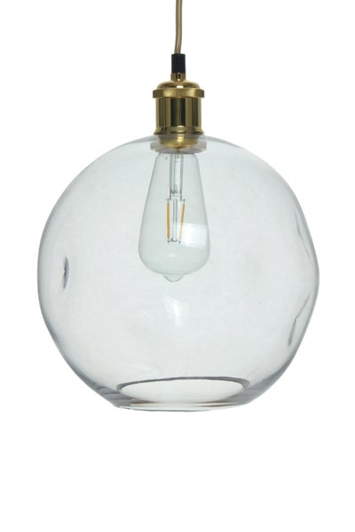 Glas Lampe klar, Hängelampe Organisch Rund 32 cm | Wohnzimmer Esszimmer Leuchte