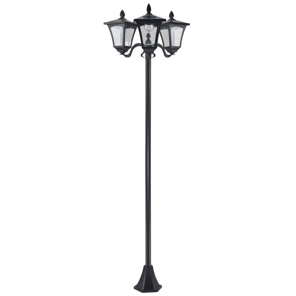 Outsunny Solar Gartenlaterne, mit 3 flammig Laterne, mit LED 120 Lumen, 51,5 x 47 x 182,5 cm, Edelstahl, Schwarz