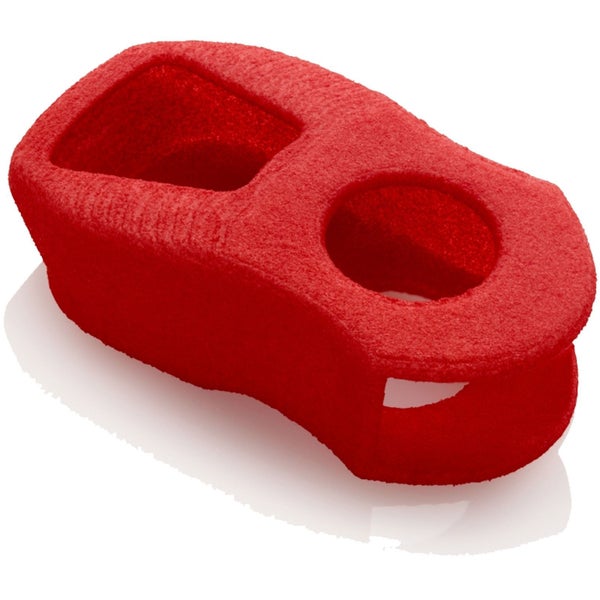 Roter Möbelgleiter mit zwei Aussparungen