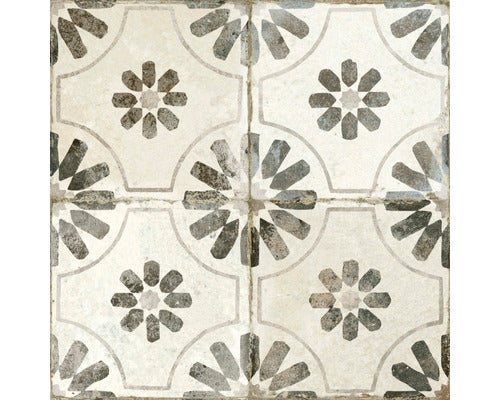 Wand- und Bodenfliese FS Blume black 45x45 cm