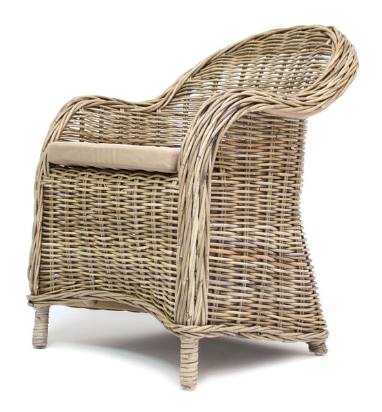 Rattan Sessel mit Sitzkissen