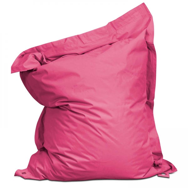 Großer rosa Sitzsack aus robustem Stoff in Kissenform.