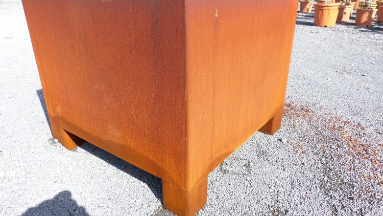 Cortenstahl Pflanzkübel 70x70x60 Rostkübel Rost Stahl Kübel Blumenkübel XXL