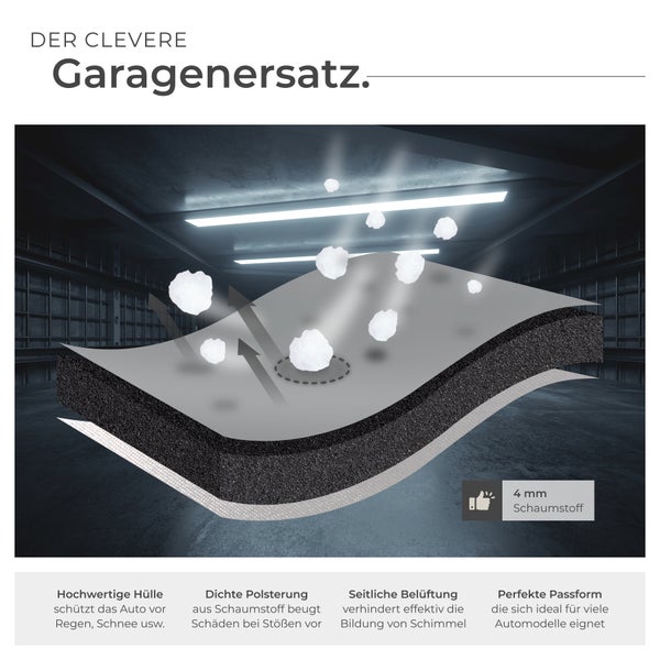 Autoplane tectake  inklusive Aufbewahrungstasche wasserdicht und atmungsaktiv, mit 4 mm Schaumstoffschicht grau