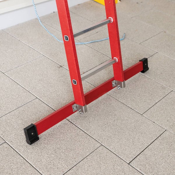 Günzburger Steigtechnik Sprossen-Schiebeleiter 2tlg. GFK/Alu mit Standard-Traverse 2 x 8 Sprossen - 035508