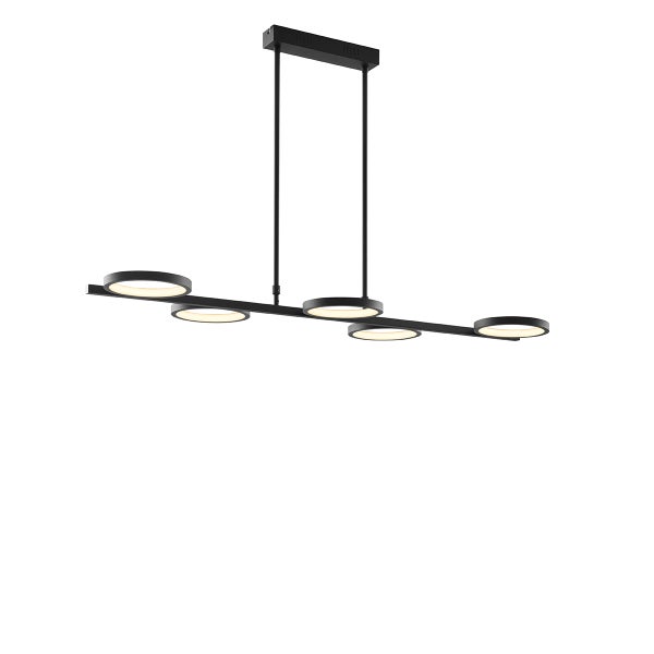 Moderne Hängelampe schwarz inkl. LED 3-stufig dimmbar 5-flammig - Vivé